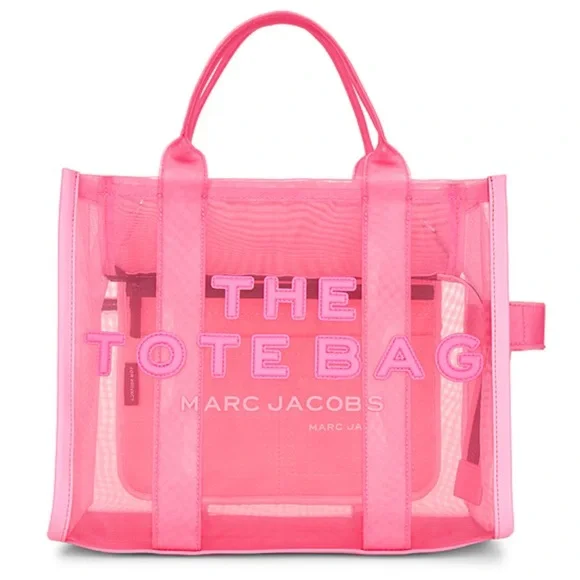 Marc Jacobs Mesh Barbie Pink Transparent The Tote Bag Kawaii Cutegoth Dopamine - Picture 2 of 4